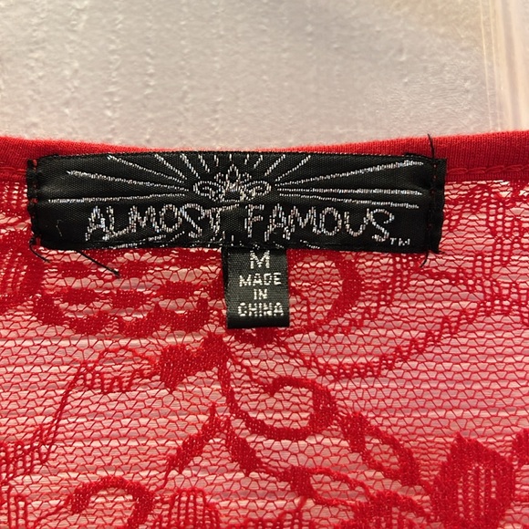 Red Ruffle Lace Top - Picture 5 of 8